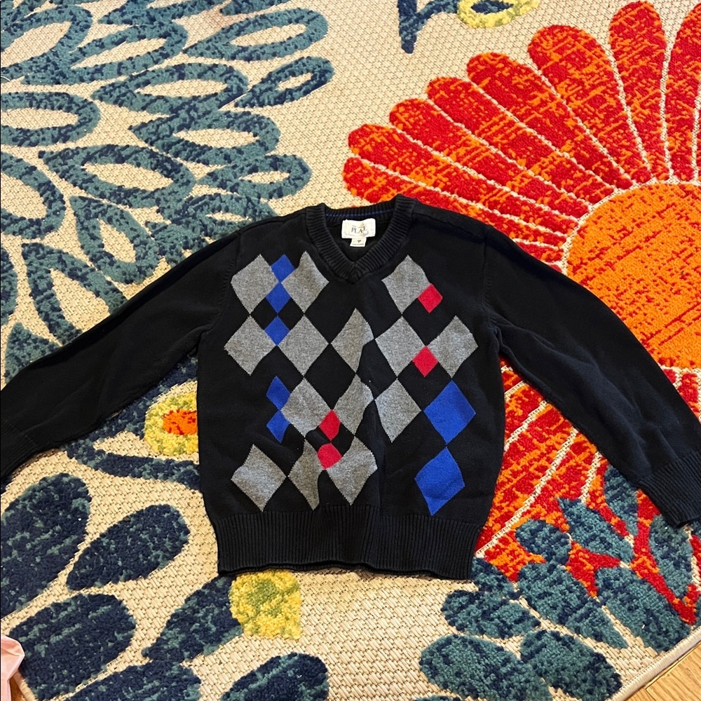 Ralph Lauren Kids Argyle Sweater - Black, Gray, Blue, Red